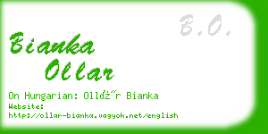 bianka ollar business card